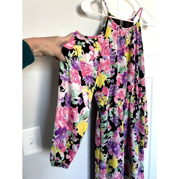 Charles Henry Cold Shoulder Dress Pink Floral Print Size Small Dress Tunic Small - Picture 6 of 7